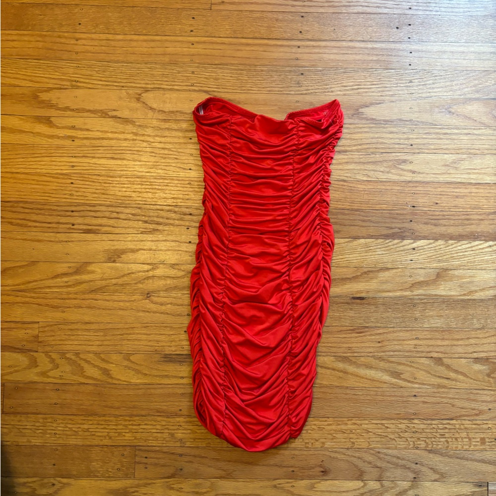 Red tube bodycon dress